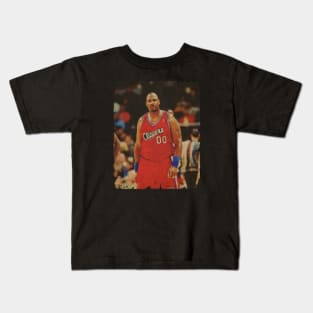 The Late Big Fella 'Kevin Duckworth' in A Rare Clippers Shot Kids T-Shirt